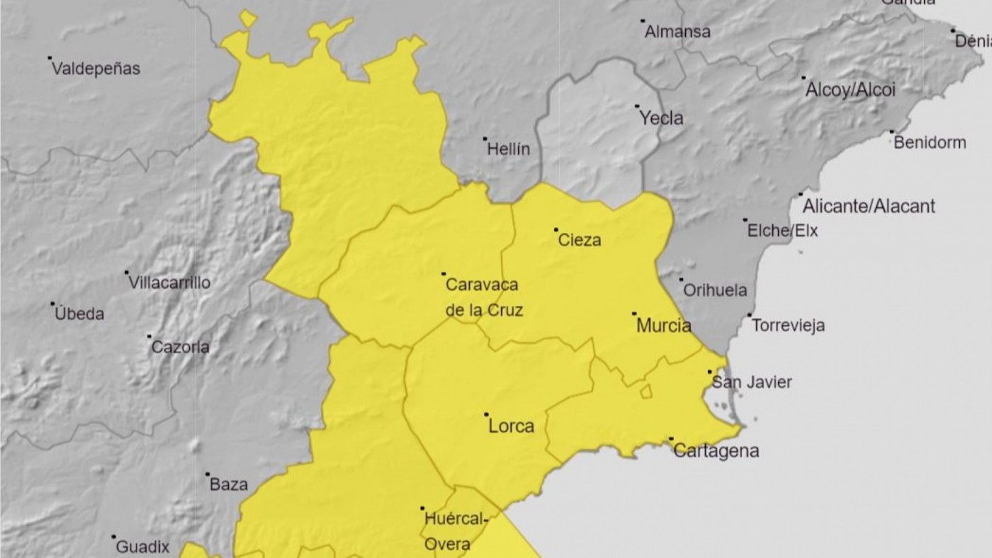 Aviso amarillo por lluvias y tormentas en casi toda la Región para este lunes y martes