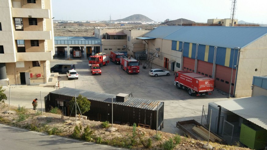 Unidades de bomberos de Cartagena durante el simulacro