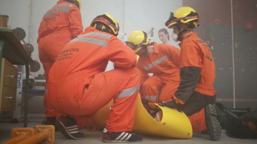 Preparativos para el simulacro. PROTECCION CIVIL MOLINA