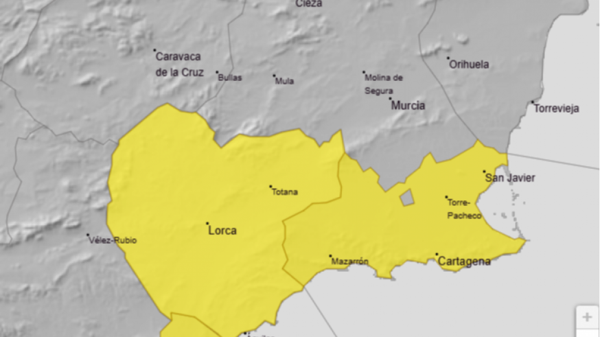 Aviso amarillo por lluvias y tormentas esta próxima madrugada 